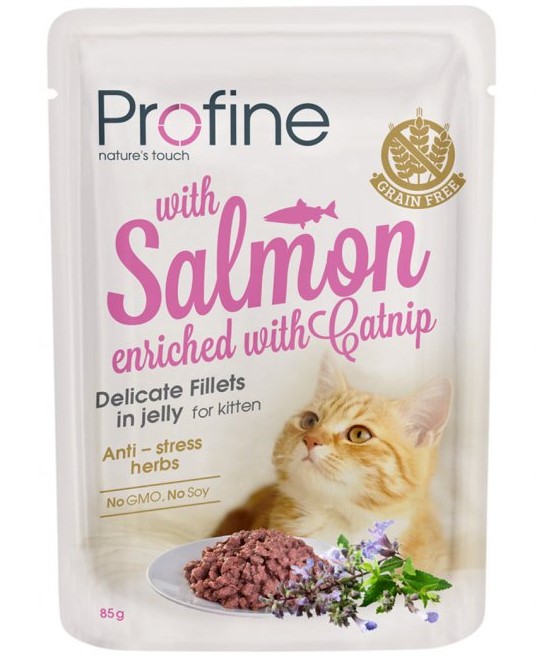 Profine Kitten pouch fillets in jelly with Salmon 85g